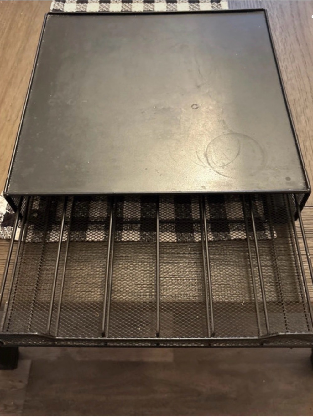 Black Metal Laptop Cooling Stand with Mesh Tray